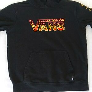 Vans Off The Wall Black Hoodie Size Large Youth